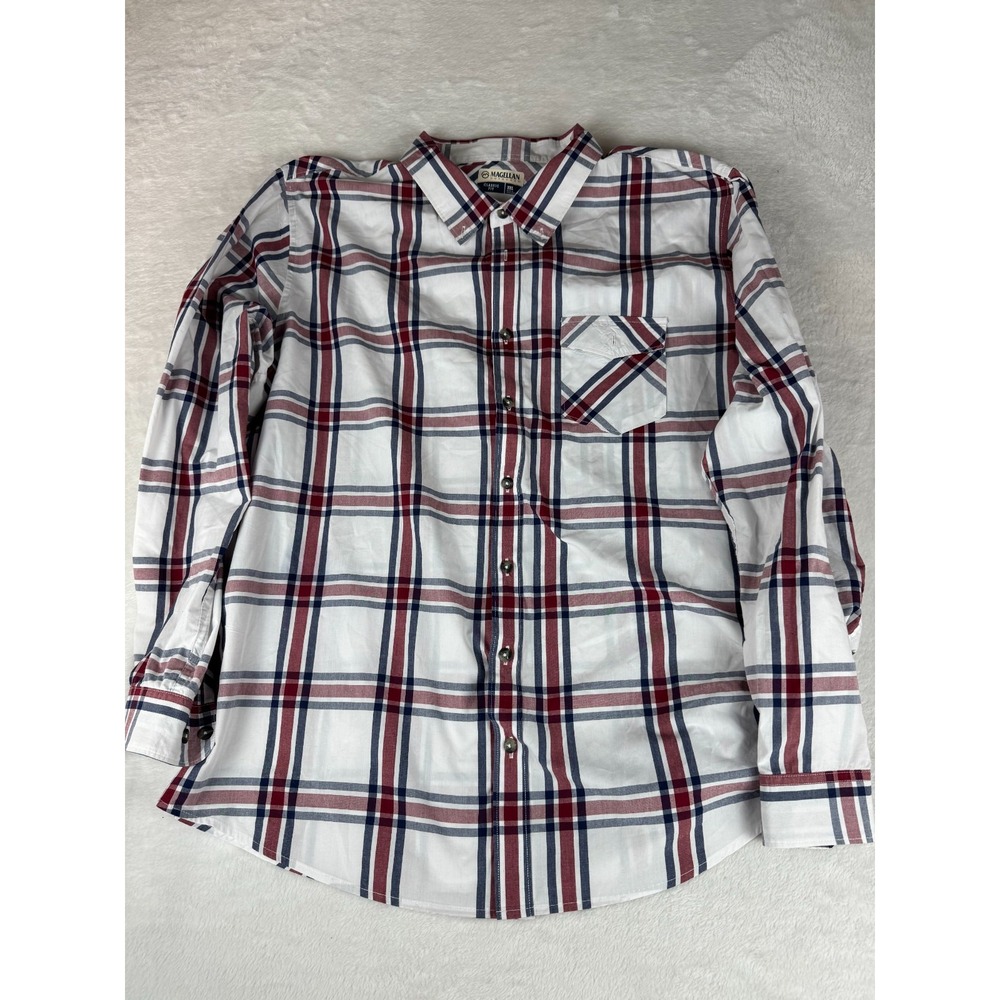 Magellan Outdoors Shirt Mens 2XL Multi Plaid Classic Fit Collared Button Up